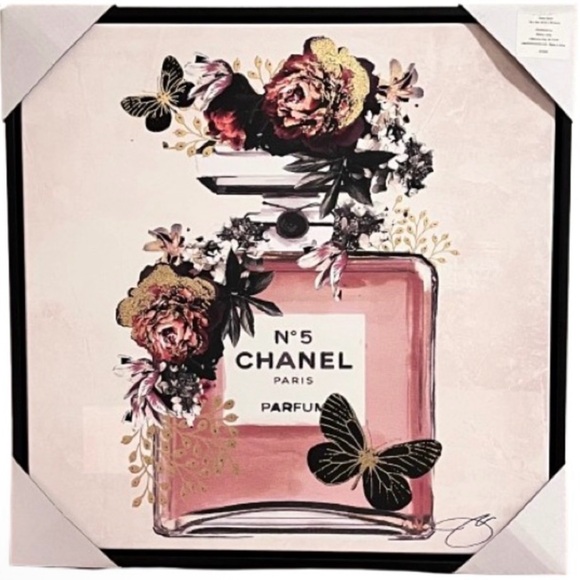 🆕- Floral Perfume Framed Canvas
Wall Decor - Picture 1 of 6